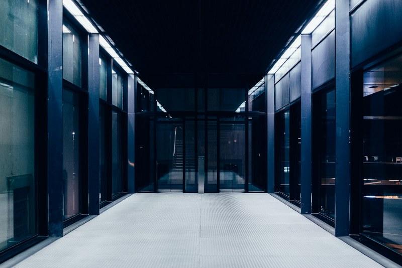 A data-centre aisle of server racks